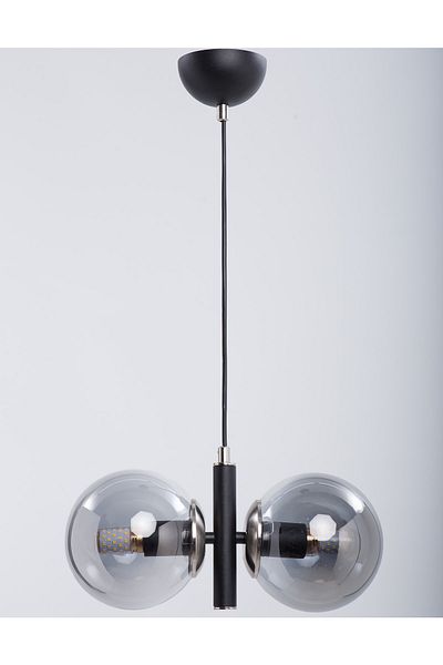 MŞ Aydınlatma Monera Black Nickel Plated Smoked Glass Chandelier