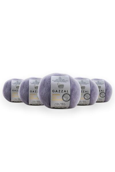 Gazzal Super Kid Mohair 25 Gr 5'Li Package 78% Wool 22% Pa Blended Natural Hand Knitting Yarn Taka Yarn 64413