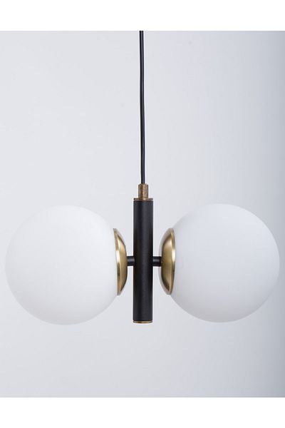 MŞ Aydınlatma Monera Black Tumbled Finish White Glass Chandelier