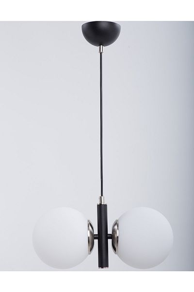 MŞ Aydınlatma Monera Black Nickel Plated White Glass Chandelier