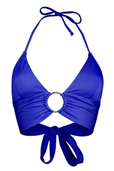 Transacoustic Saks Halka Aksesuarlı Çift Kat Özel Koleksiyon Tulumlu Şık Bikini Üstü