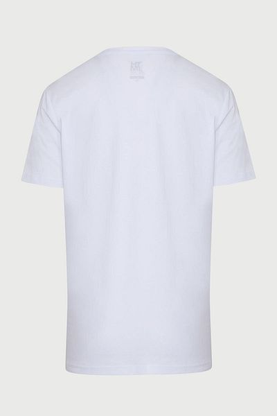 Hatemoğlu Tricou alb, slim fit, imprimat, 100% bumbac, cu decolteu rotund
