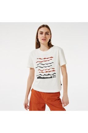 Vans Textured Waves Ss Boxy Kad n Krem T shirt Fiyat Yorumlar Trendyol