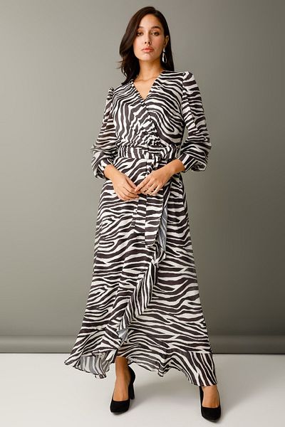 Moda İlgi Φόρεμα Modailgi Zebra με σχέδιο μαύρο