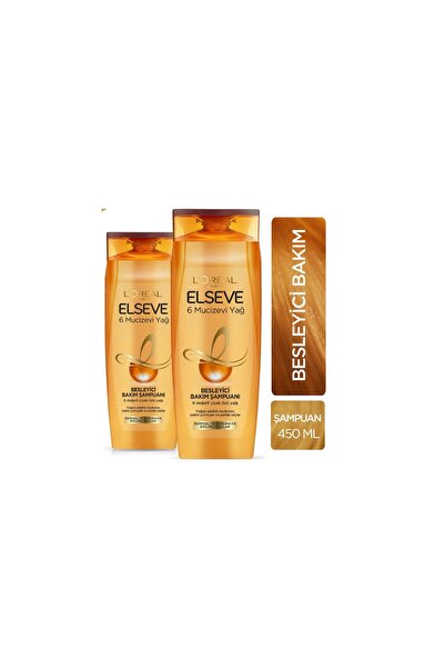 ELSEVE L'oréal Paris 6 Mucizevi Yağ Besleyici Bakım Şampuanı 450 Ml 2 Adet