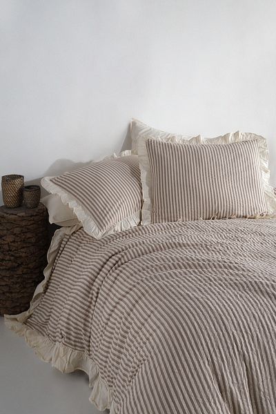Macas Home Σετ Παπλωματοθήκη 100% Βαμβακερή Διπλή Παπλωματοθήκη - Βαμμένο Νήμα 200*220