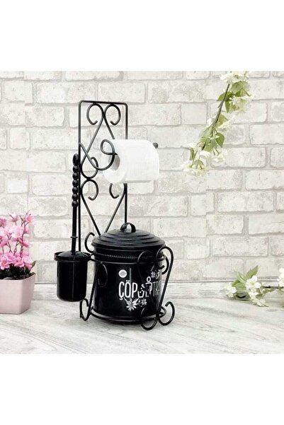 Yıldıray Metal طقم سلة المهملات وورق التواليت والفرشاة من الحديد المطاوع 1050