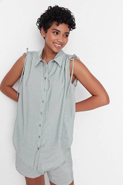 Trendyol Collection Mint Sleeveless Shirt TWOSS22GO00104