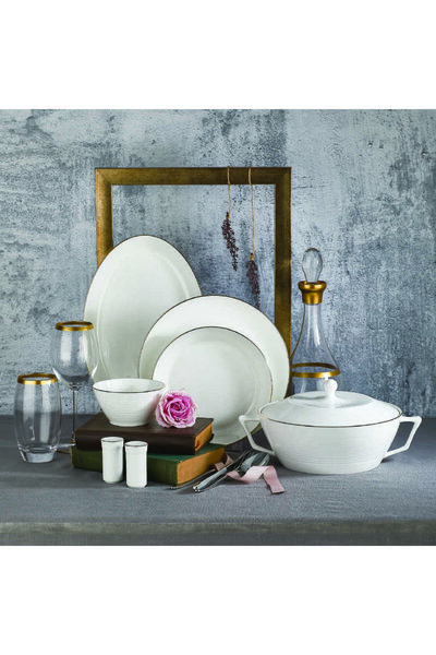 KORKMAZ Lines Collection 58 Parça Yuvarlak Yemek Takımı A8263