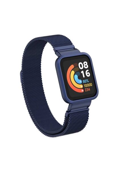 UnDePlus Mi Watch Lite Kordon Kasalı Milano Loop Metal Kordon Lacivert