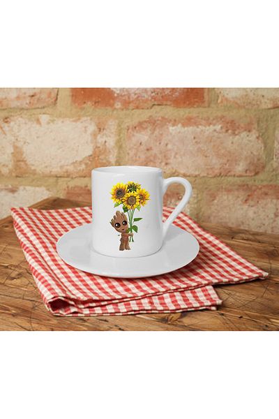 Kumbara Hediyelik Groot Printed White Turkish Coffee Cup