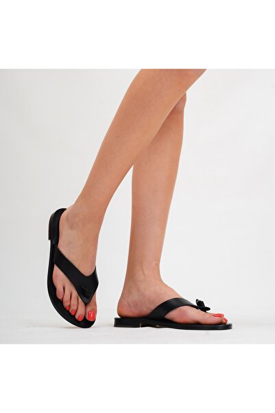 DaphneSandals شبشب بودروم من الجلد الطبيعي باللون الأسود - K2117