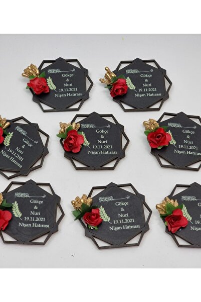 korsan gemi Ahşap Prizma Nişan Düğün Magnet