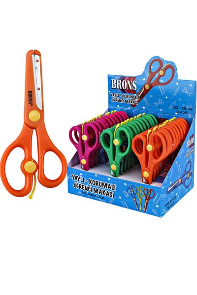 Brons Student Scissors Spring Loaded Protected Br-700 (30 Pieces)