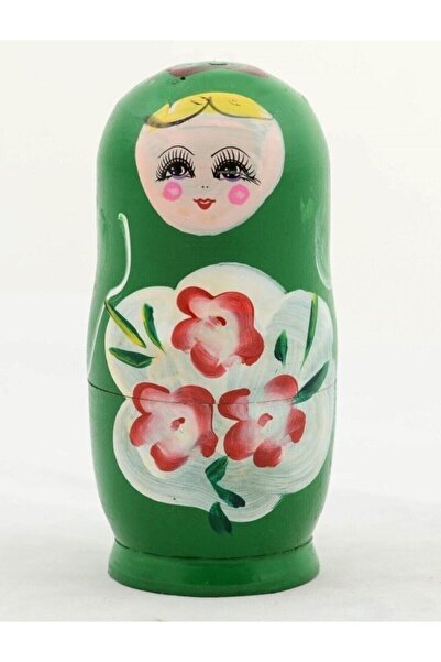 HEPBİMODA Ahşap 6’lı Matruşka Bebek Yeşil