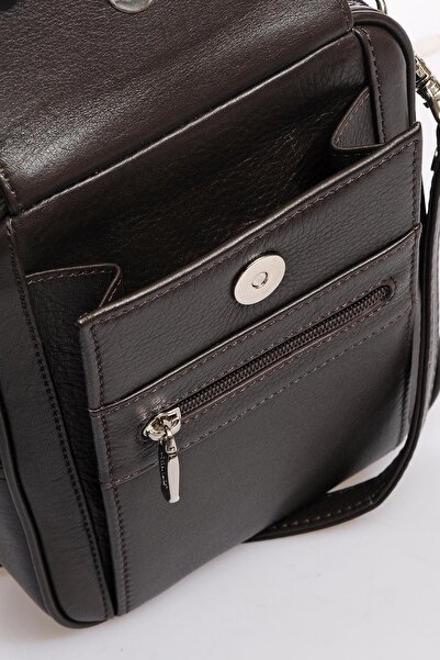 Grande 4587 100% Genuine Leather Men's Handbag Crossbody Bag Brown