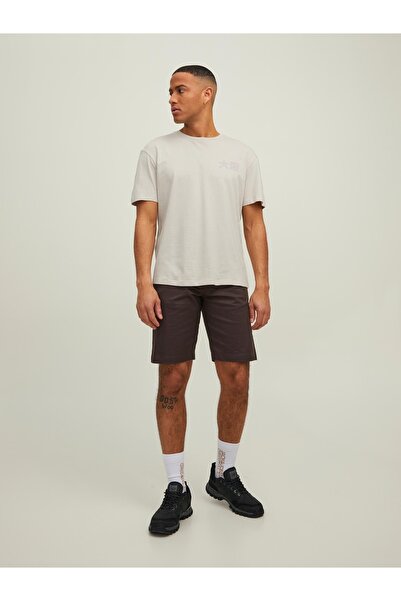 Jack & Jones Ανδρικό μπεζ μπλουζάκι Jack Jones Japan Tee Ss Crew Neck 12210323-06
