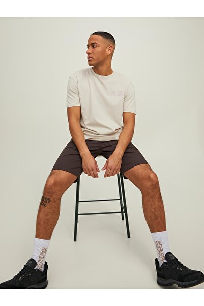 Jack & Jones Ανδρικό μπεζ μπλουζάκι Jack Jones Japan Tee Ss Crew Neck 12210323-06