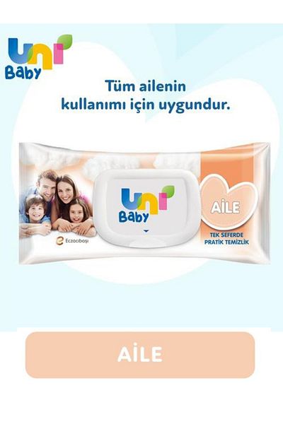 Uni Baby Pack of 12 1080 Model Family Wet Wipes with Leaf Cover