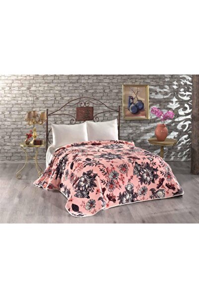 TARZEV Mink 1095 Односпальний плед з квітковим візерунком