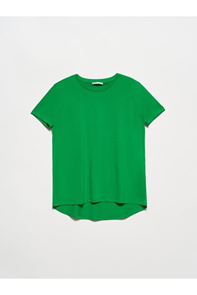 Dilvin 3471 Tricou basic cu guler rotund verde