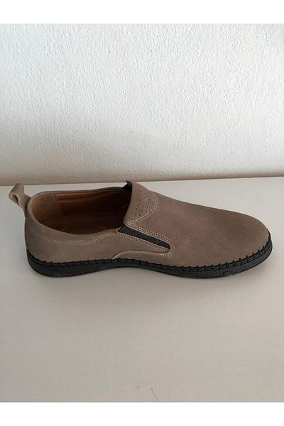SÜMER Ανδρικά κρεμ παπούτσια από γνήσιο δέρμα Nubuck