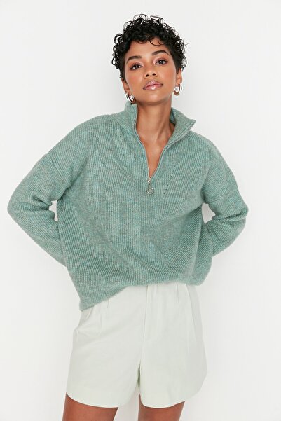 Trendyol Collection Sweater - Green - Regular