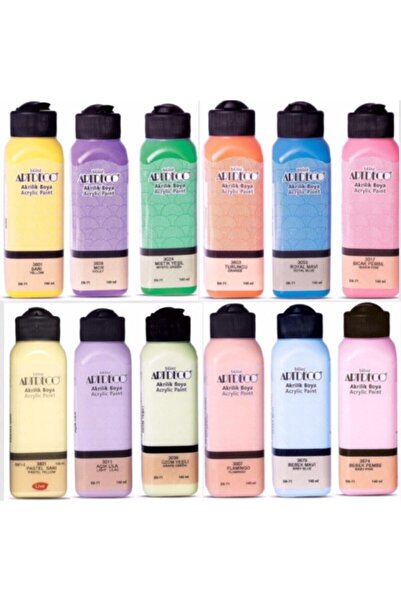 Artdeco Akrilik Boya Seti 12 Renk X 140 Ml. Mat Ve Pastel Tonlar