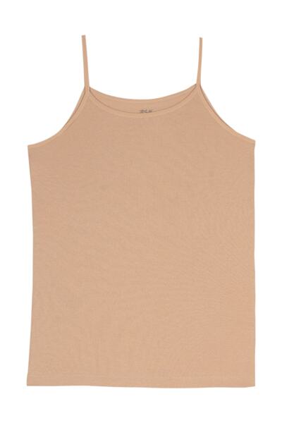 BSM 2-Piece Women's Nude Cotton Camisole Rope Strap Tank Top
