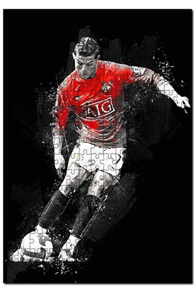 Cakapuzzle Crsitiano Ronaldo Küçük Parçalar Siyah Arkaplan 255 Parça Puzzle Yapboz Mdf (AHŞAP)