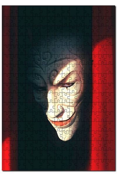 Cakapuzzle Spooky White Mask Between Red Curtains1000 Pieces Puzzle Jigsaw Puzzle Mdf (WOOD)