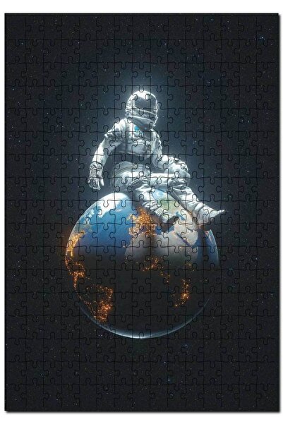 Cakapuzzle Dünyadaki Astronot Gezegen Uzay 500 Parça Puzzle Yapboz Mdf (AHŞAP)