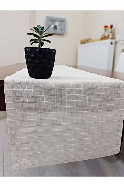 Zeren Home 100% Cotton Runner 40x150cm Ecru