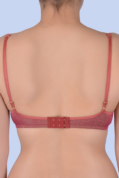 Sude Underwire Supported Glitter Claret Red Bra 944