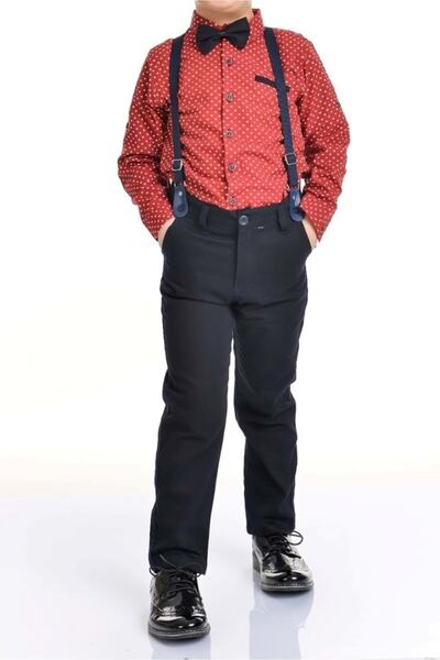 By Terry Long Pants Dark Patterned Shirt Boy Set