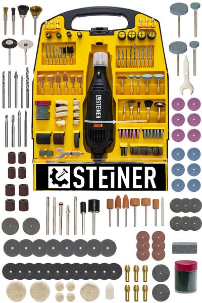 STEİNER Alman 302 Parça Devir Ayarlı 460 Watt Hobi Kalıpçı Gravür Seti El Mot...