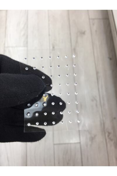 Çınar Aksesuar Kadın Gümüş Renk Yapışkanlı Tek Taş Hızma - 48 Adet - (KÜÇÜK MODEL)