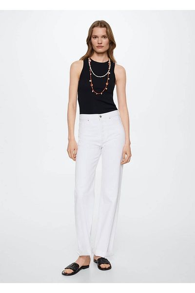 MANGO Woman Ribbed Knit Top