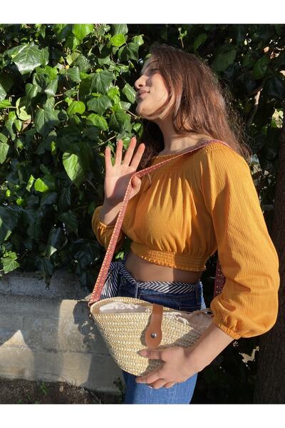 laviyonsa Combinație de pălărie de paie și geantă