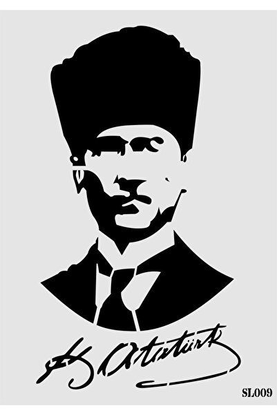 STENCİLTASARIM Stencil Tasarım Sl009 Atatürk- Dekoratif Duvar, Fayans Ve Eşya Boyama Şablonları 21x30cm