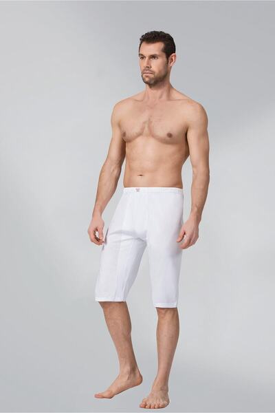 Kocabey Namaldı 104 Men's White Combed Cotton Long Boxers