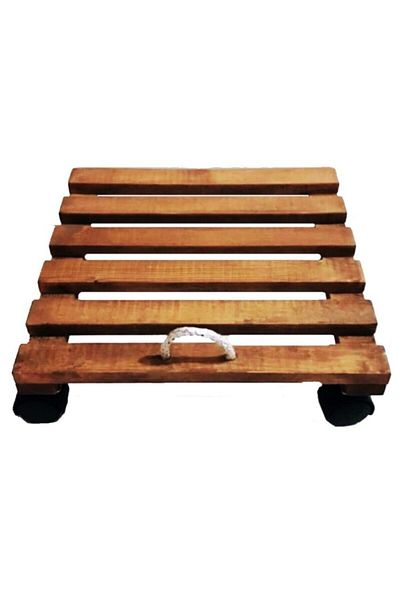megaw Wooden Wheeled Flower Pot Carboy Base