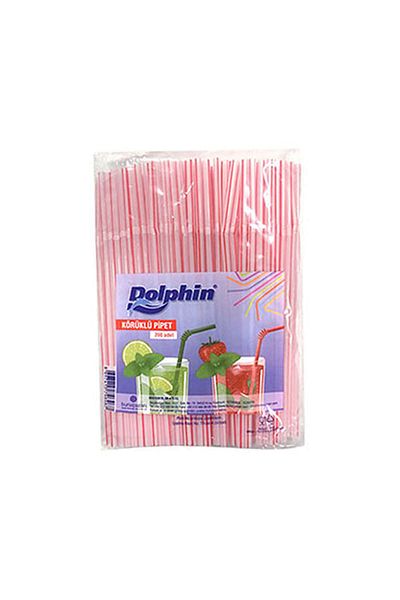 Dolpin 200 Pieces of Bellows Straw - 1 Pk
