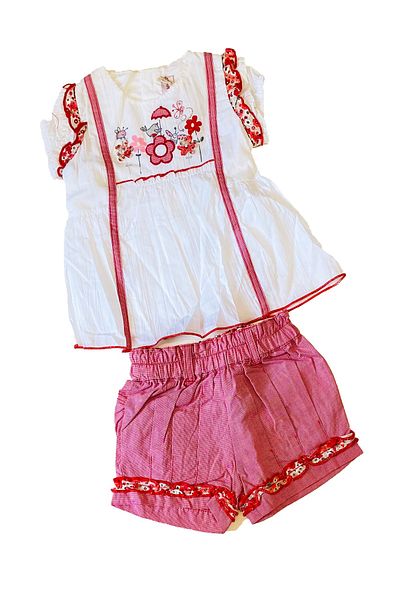 andywawa 3-6 Months, One Size, Baby Girl Blouse Shorts Set