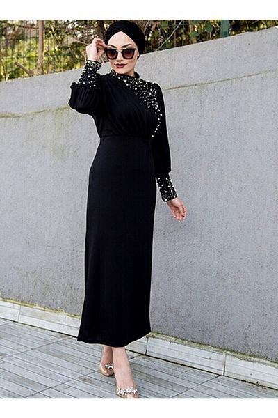 GÖKÇE CLOTHİNG Pearl Detailed Special Occasion Dress