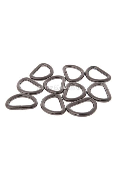 Aklar Çanta D Ring Black Bag Accessory (20 Pieces 2Cmx3Mm)
