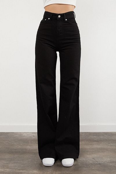 Livik Miya Non-Fading Black L.i.k.r.a.l.ı. Super High Waist S.a.l.a.ş. Дънки с широки крачоли - широки крачоли