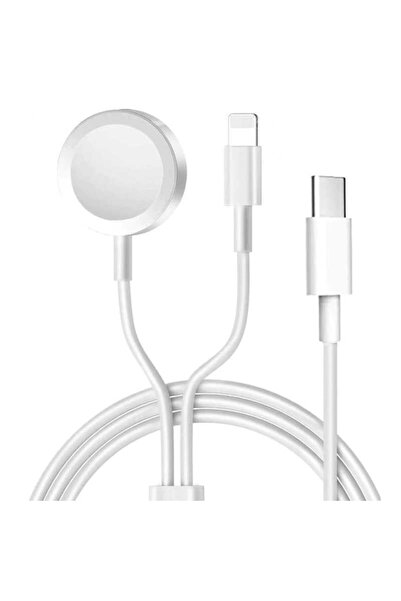 CEPCASE Akıllı Saat Şarj Kablosu Wireless To Lightning Type-c Şarj Kablosu 1.2m
