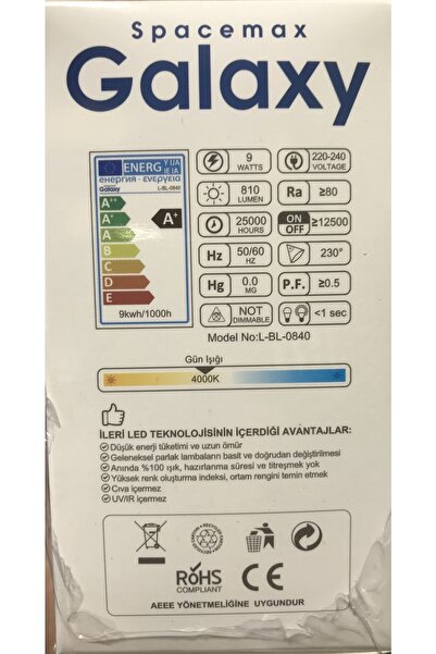 Samsung Spacemax Galaxy 10 Adet 9w Günışık Led Ampul