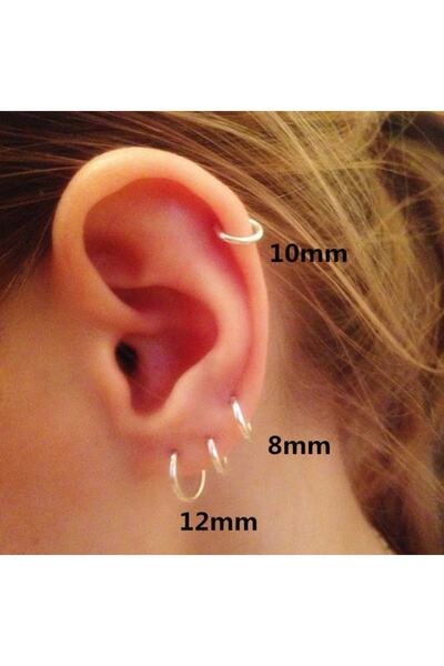 Bylin 925 Ayar Gümüş Halka Küpe - 1 Çift